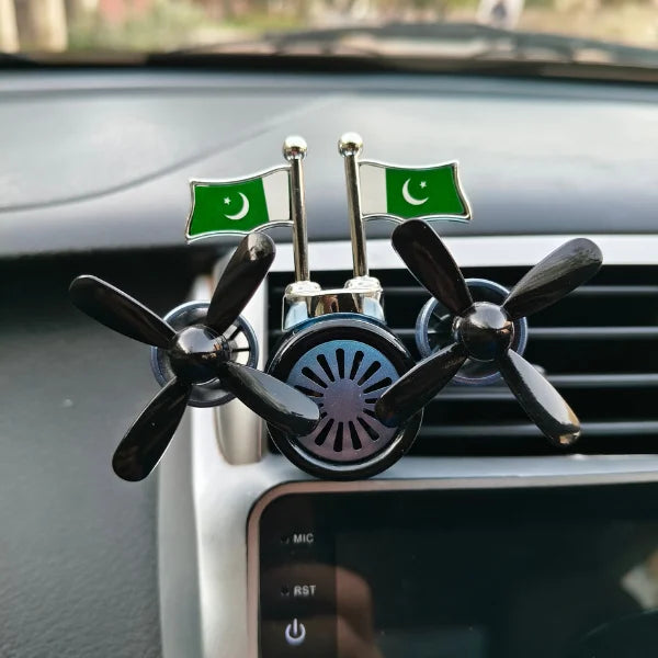 Car Dashboard Solar Air Freshener AC Fan with Refill Perfume