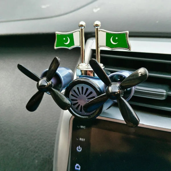 Car Dashboard Solar Air Freshener AC Fan with Refill Perfume
