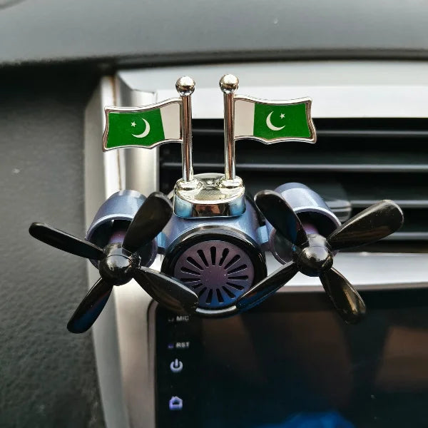 Car Dashboard Solar Air Freshener AC Fan with Refill Perfume