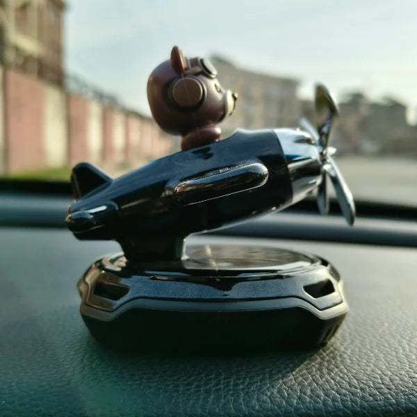 Car Dashboard Solar Air Freshener Aeroplane with Refill Perfume