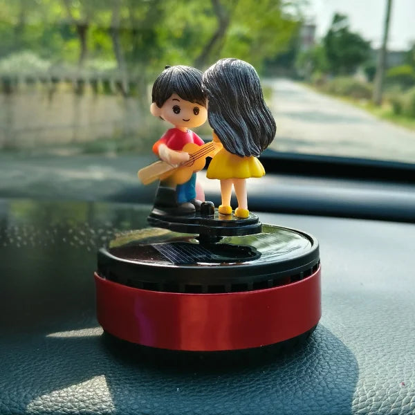 Car Dashboard Solar Air Freshener Couple with Refill Perfume