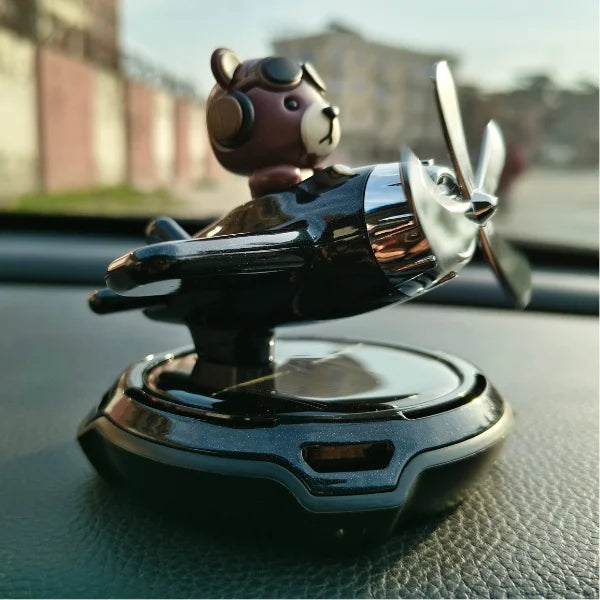 Car Dashboard Solar Air Freshener Aeroplane with Refill Perfume