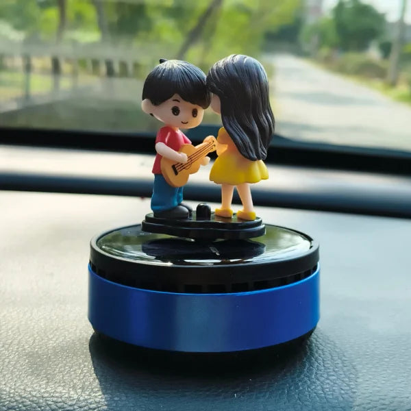 Car Dashboard Solar Air Freshener Couple with Refill Perfume