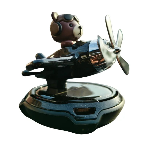 Car Dashboard Solar Air Freshener Aeroplane with Refill Perfume