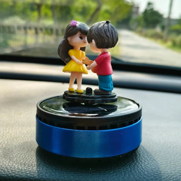 Car Dashboard Solar Air Freshener Couple with Refill Perfume