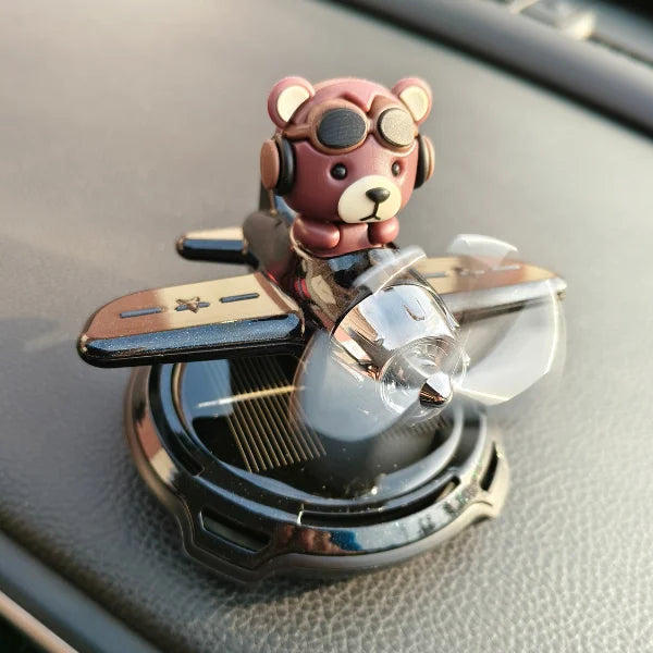 Car Dashboard Solar Air Freshener Aeroplane with Refill Perfume