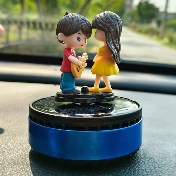Car Dashboard Solar Air Freshener Couple with Refill Perfume