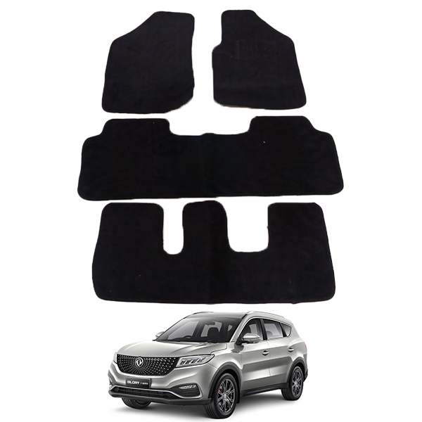 DFSK Glory 4Pcs Black Floor Carpet Mat For Cars