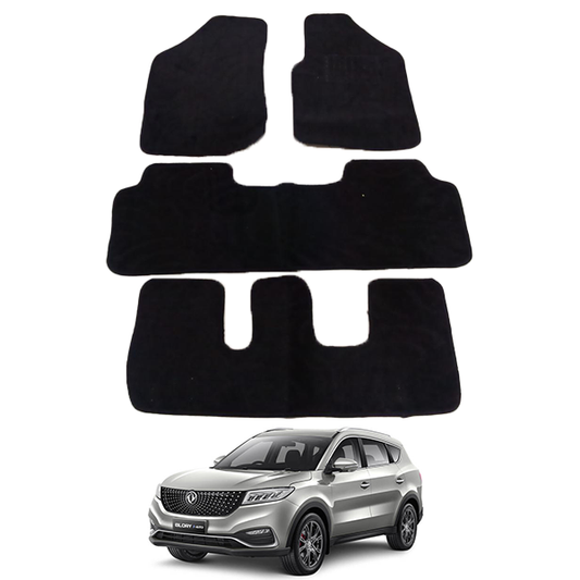 DFSK Glory 4Pcs Black Floor Carpet Mat For Cars