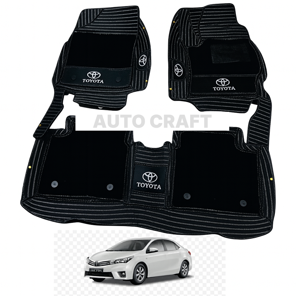 Toyota Corolla 10D Floor Mats | 3 Pcs | Model 2014-2022 | Corolla Best Floor Mats | Corolla 10D Floor