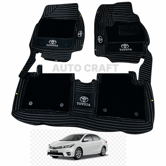 Toyota Corolla 10D Floor Mats | 3 Pcs | Model 2014-2022 | Corolla Best Floor Mats | Corolla 10D Floor