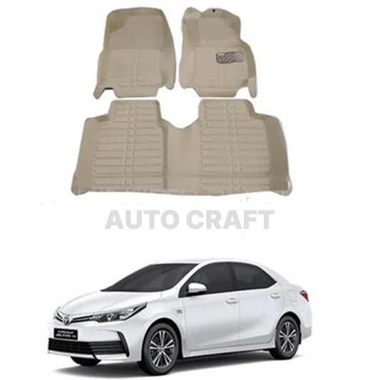 Toyota Corolla Altis 5D Floor Mats | 3 Pcs | Model 2014-2022 | Corolla Best Floor Mats | Corolla 5D Floor