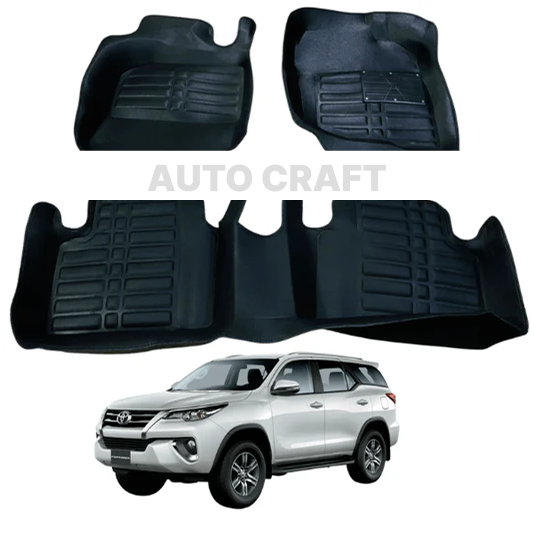 Toyota Fortuner 5D Floor Mats | 5 Pcs | Fortuner Best Floor Mats | Fortuner 5D Floor