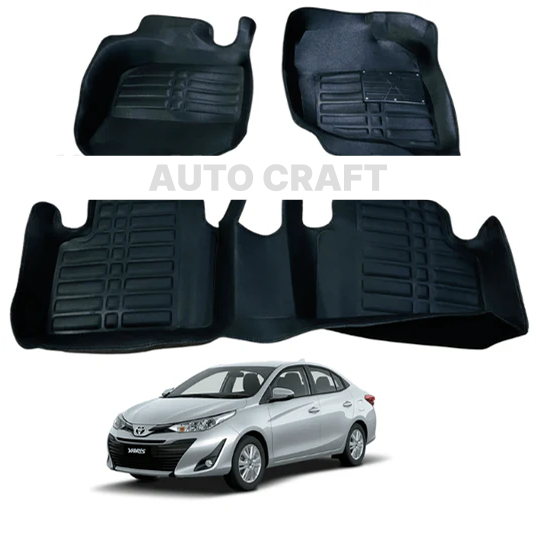 Toyota Yaris 5D Floor Mats | 3 Pcs | Yaris Best Floor Mats | Yaris 5D Floor