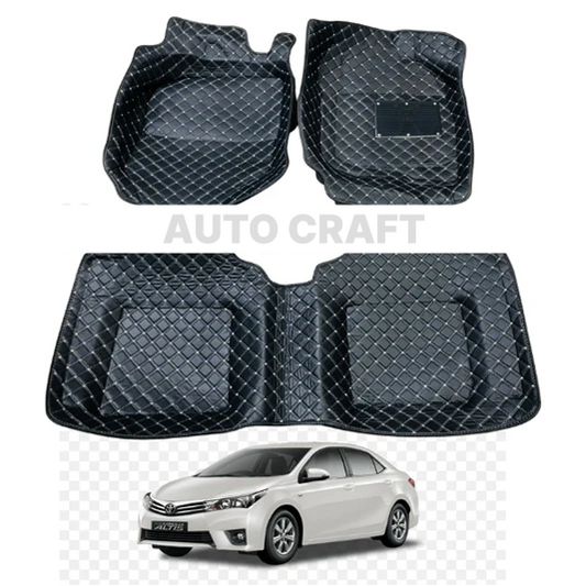 Toyota Corolla 6D Floor Mats | 3 Pcs | Model 2014-2022 | Corolla Best Floor Mats | Corolla 6D Floor