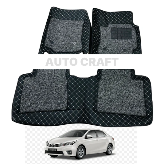 Toyota Corolla 8D Floor Mats | 3 Pcs | Model 2014-2023 | Corolla Best Floor Mats | Corolla 8D Floor