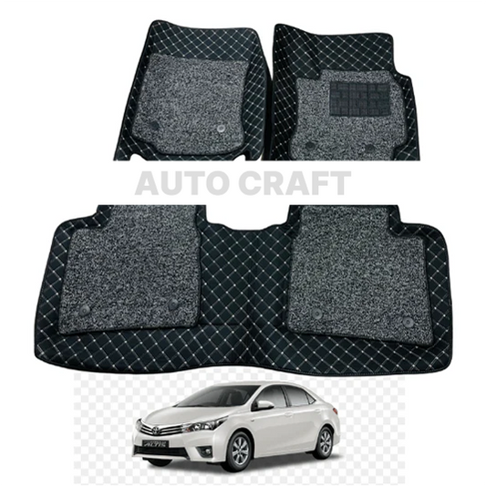 Toyota Corolla 8D Floor Mats | 3 Pcs | Model 2014-2023 | Corolla Best Floor Mats | Corolla 8D Floor