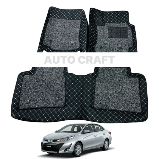Toyota Yaris 8D Floor Mats | 3 Pcs | Yaris Best Floor Mats | Yaris 8D Floor