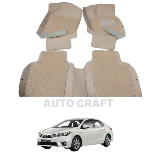 Toyota Corolla 9D Floor Mats | 3 Pcs | Model 2014-2022 | Corolla Best Floor Mats | Corolla 9D Floor