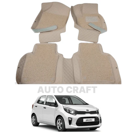 KIA Picanto 9D Floor Mats | 3 Pcs | Model 2019-2022 | KIA Picanto Best Floor Mats | Picanto 9D Floor