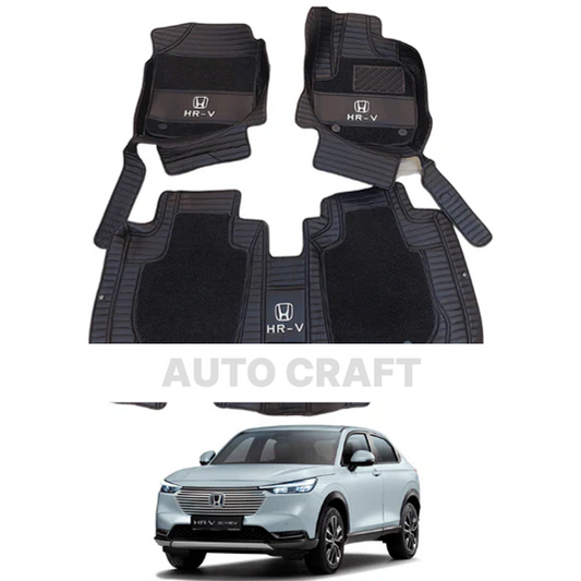 Honda HRV 9D Floor Mats with Black Grass | 3 Pcs | HRV Best Floor Mats | HRV 9D Floor