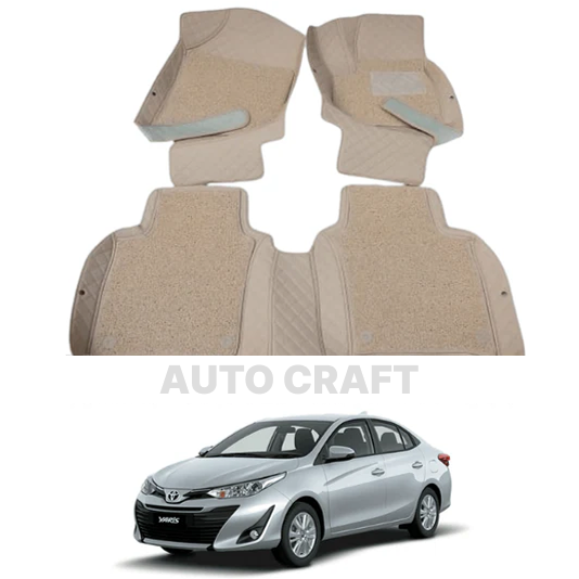 Toyota Yaris 9D Floor Mats | 3 Pcs | Yaris Best Floor Mats | Yaris 9D Floor