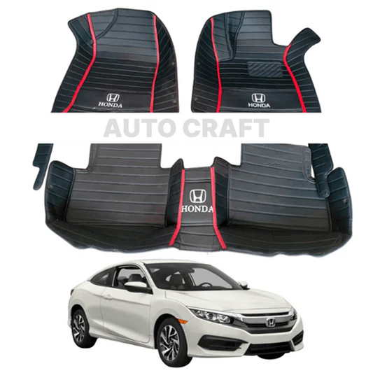 Honda Civic 9D Floor Mats | 3 Pcs | Civic Best Floor Mats | Civic 9D Floor | Model 2017 - 2021