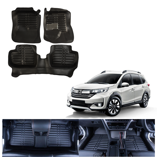 Honda BRV 5D All Black Car Floor Mats 2017-2021