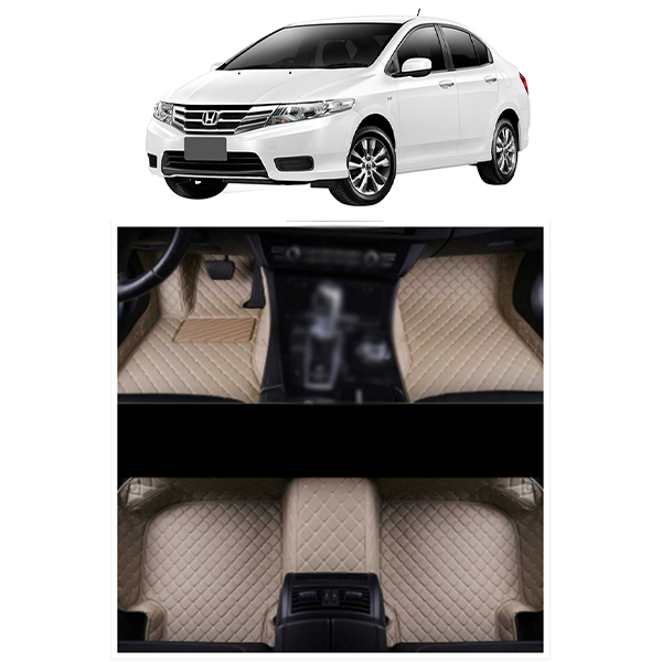 Honda City 7D Car Floor Mats Beige 2009 Onwards