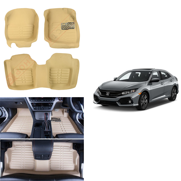 Honda Civic 5D Floor Mats Beige 2016-2022 Models