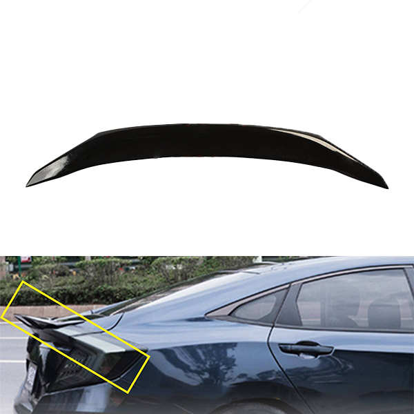 Honda Civic Back Spoiler Black For 2016-2022 Models