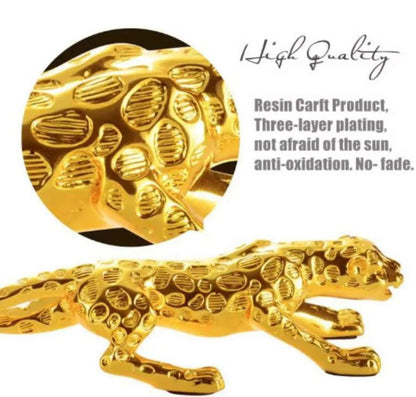 Leopard Golden Sculpture Dashboard Decoration With Double Tape