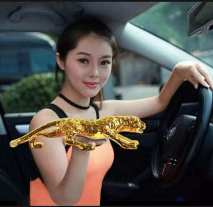 Leopard Golden Sculpture Dashboard Decoration With Double Tape