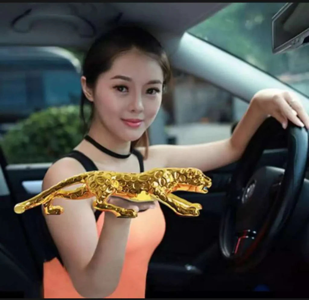 Leopard Golden Sculpture Dashboard Decoration With Double Tape