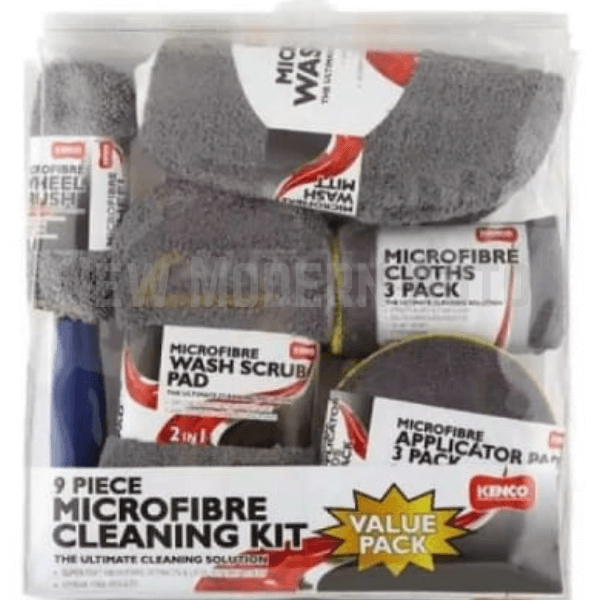 Microfibre 9 Piece Car Cleaning Kit Set