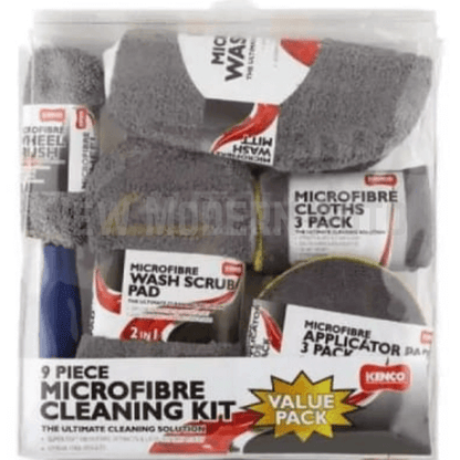 Microfibre 9 Piece Car Cleaning Kit Set