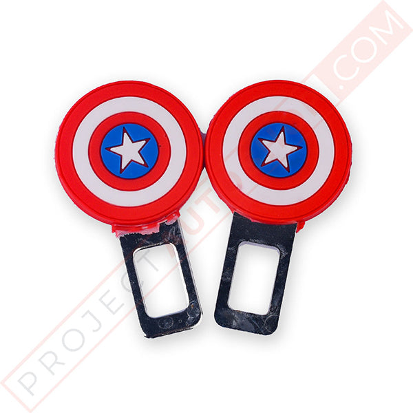 Universal Captain America Style 2Pcs Seat Belt Clips