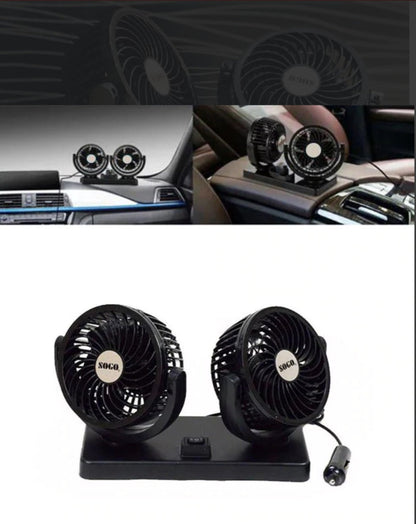 Dual Headed Rotatable Vehicle Fan - 12V | Large Size - New Modern Autos