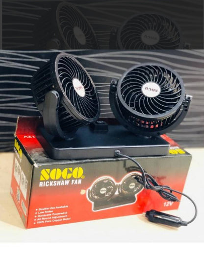 Dual Headed Rotatable Vehicle Fan - 12V | Large Size - New Modern Autos