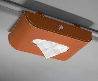 Car Tissue Box High Quality - PU Leather Red Black Brown - New Modern Autos