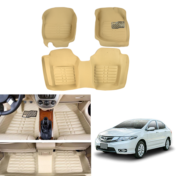 Honda City Beige Color 5D Floor Mats 2009-2022