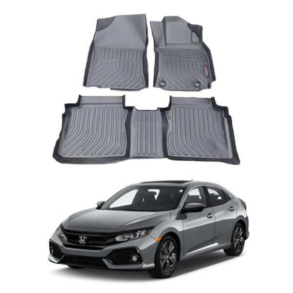 Honda Civic TPR Plastic Car Floor Mat Black 2016-2022