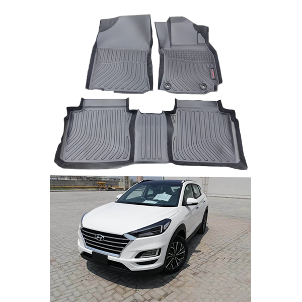 Hyundai Tucson TPR Plastic Car Floor Mats Grey