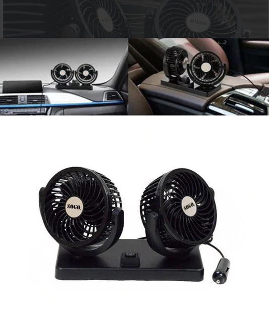 Dual Headed Rotatable Vehicle Fan - 12V - New Modern Autos