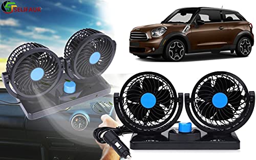 Dual Headed Rotatable Vehicle Fan - 12V | Large Size - New Modern Autos