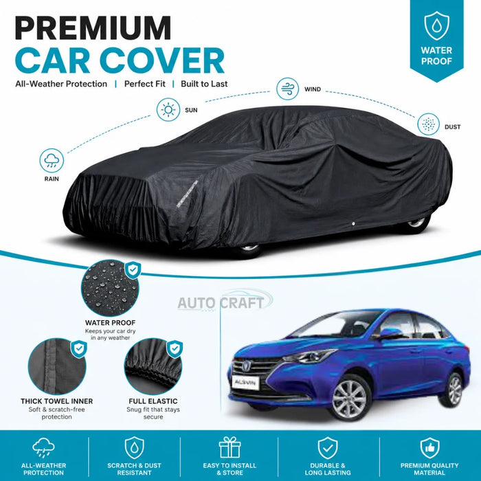Changan Alsvin High GSM Microfiber Anti Scratch & Anti Swirls Water Resistant Top Cover