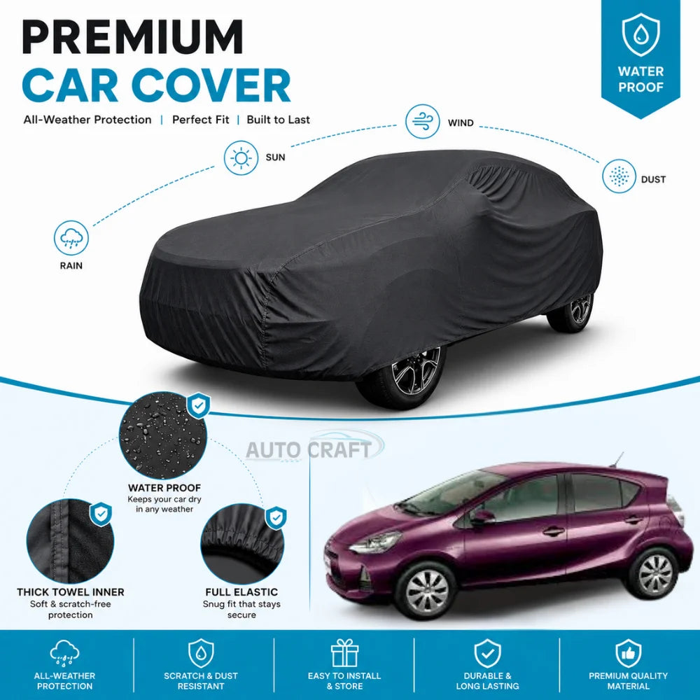 Toyota Aqua High GSM Microfiber Anti Scratch & Anti Swirls Water Resistant Top Cover