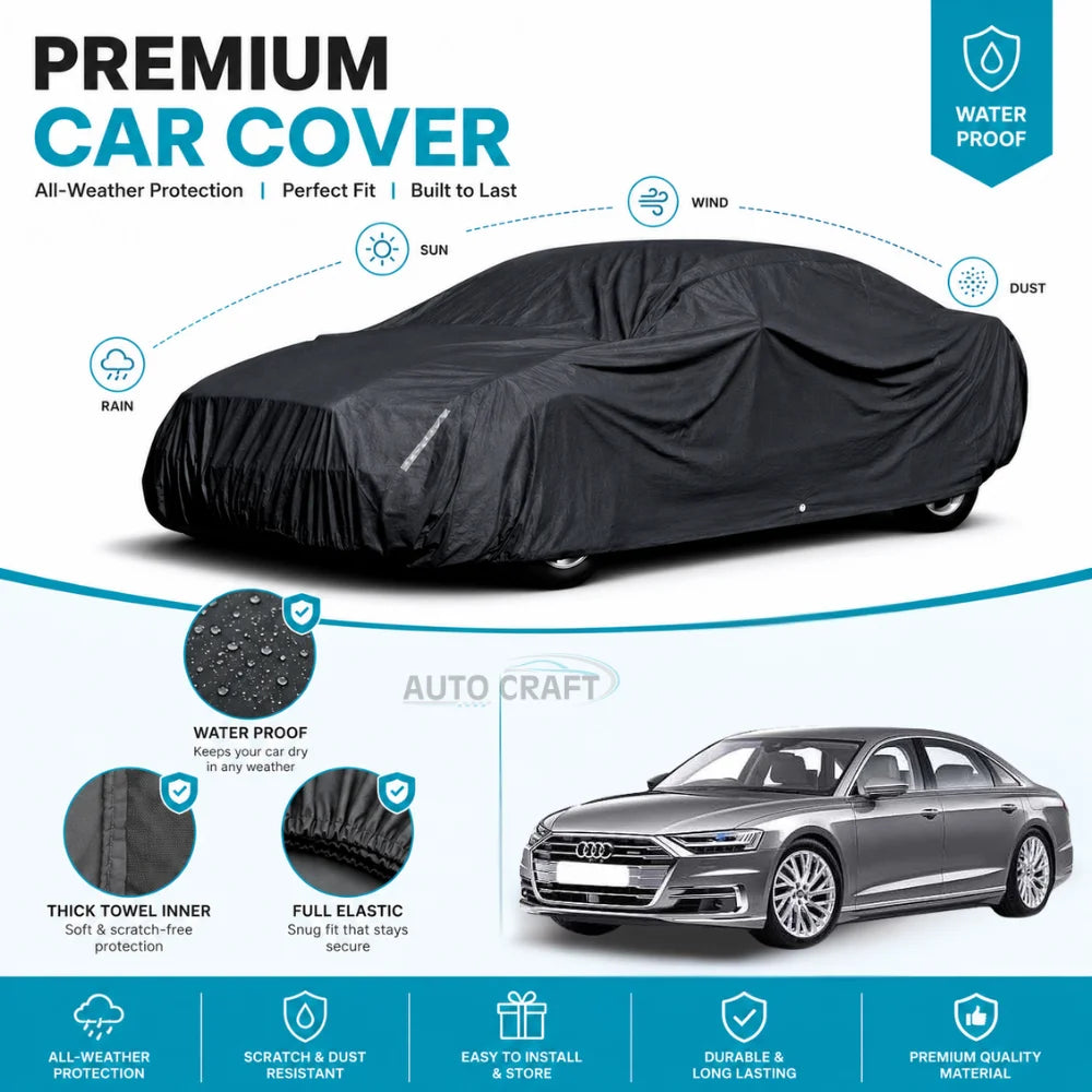 Audi A8 High GSM Microfiber Anti Scratch & Anti Swirls Water Resistant Top Cover