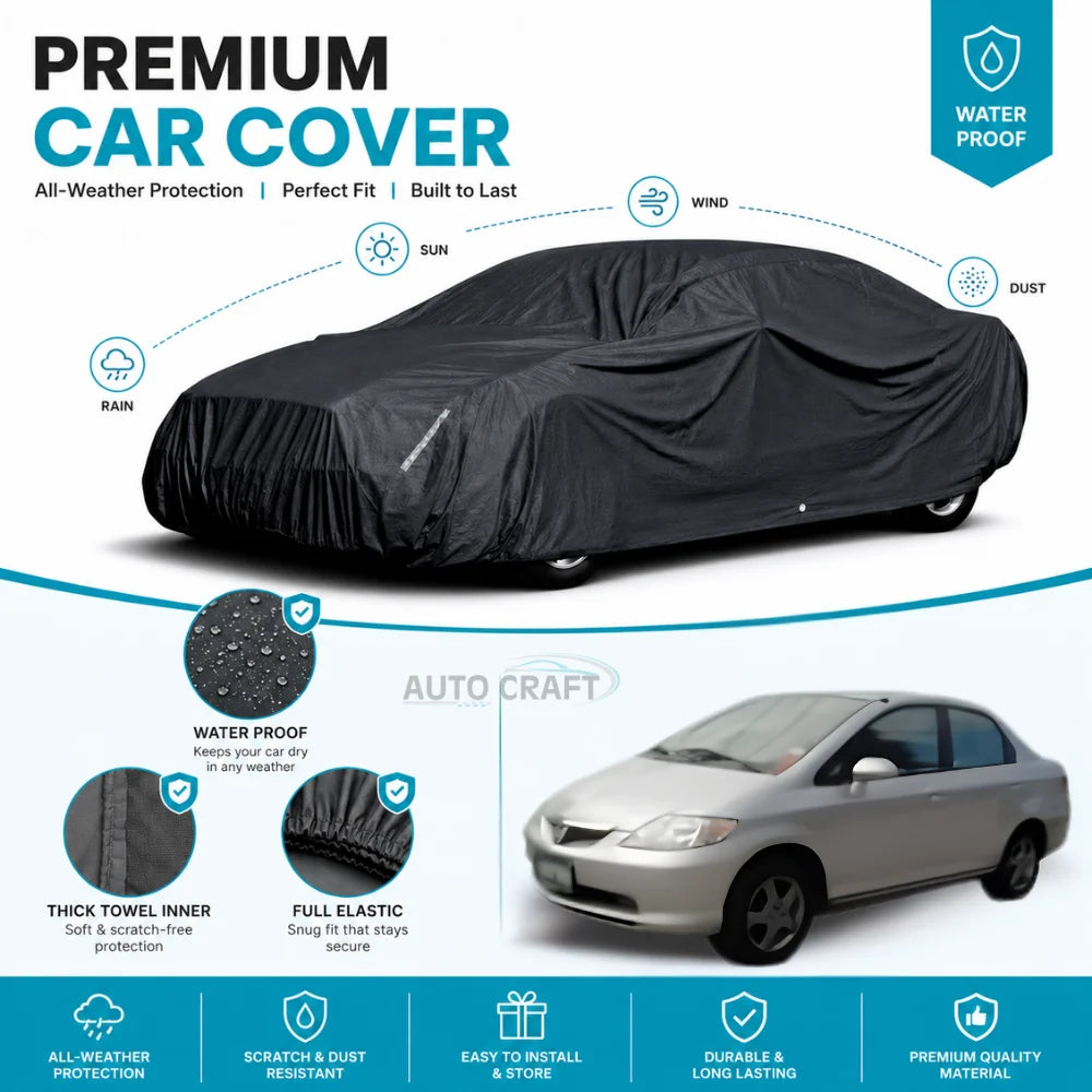 Honda City High GSM Microfiber Anti Scratch & Anti Swirls Water Resistant Top Cover - Model 2003 - 2008