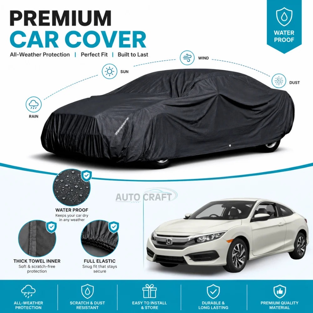Honda Civic High GSM Microfiber Anti Scratch & Anti Swirls Water Resistant Top Cover - Model 2017 - 2021